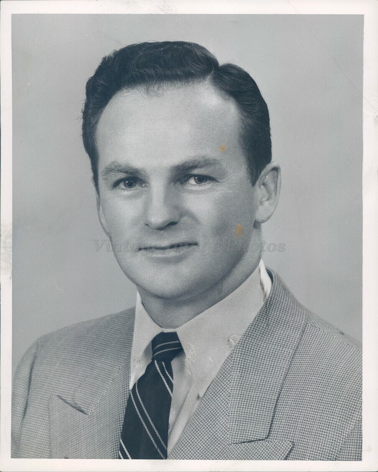 1956 Vernon Parkhurst Business Man Smiling Vintage Original Historic Press Photo