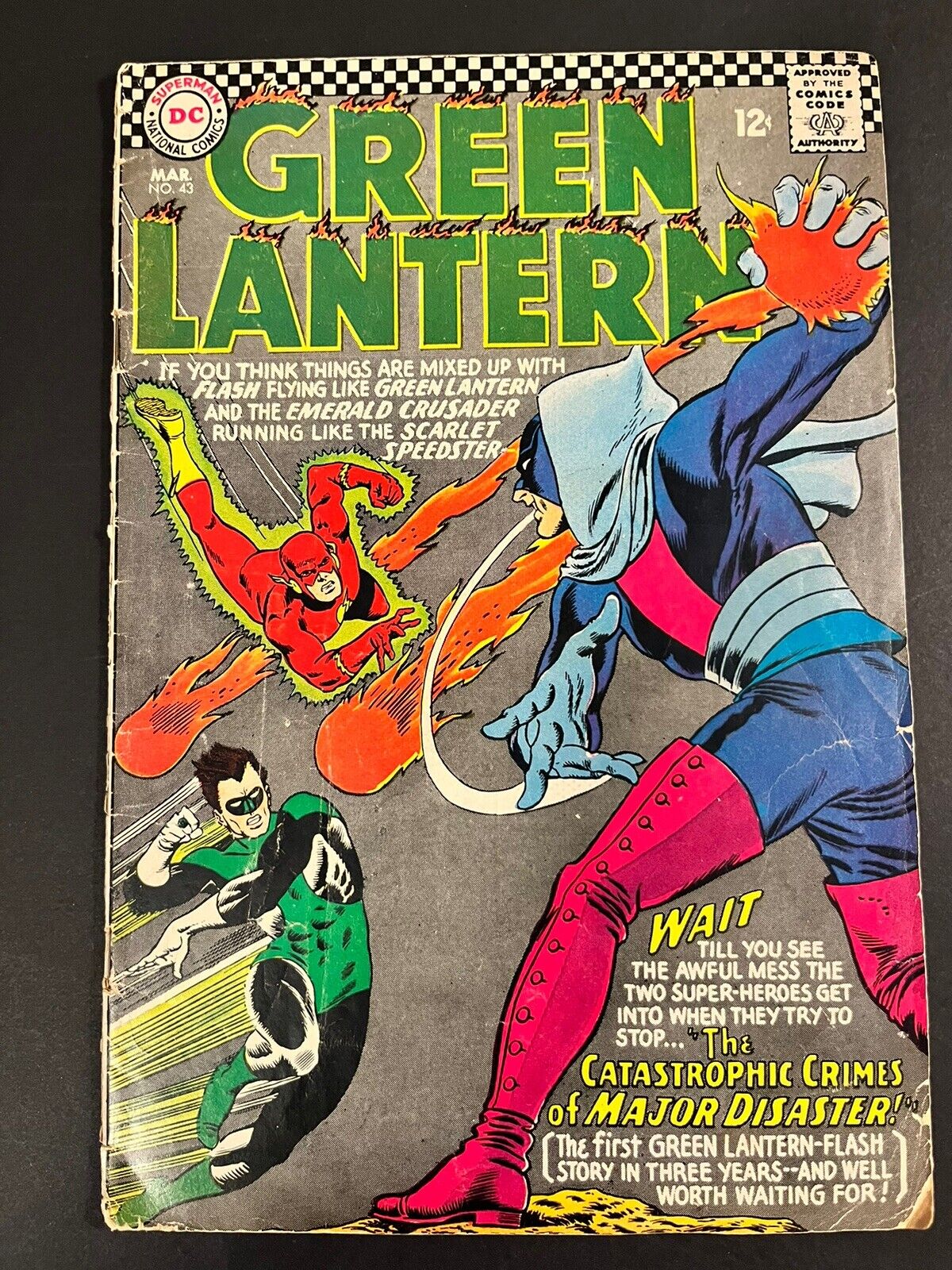 Green Lantern#43-Flash Crossover-Major Disaster-Low/Mid Grade-Silver Age Kane