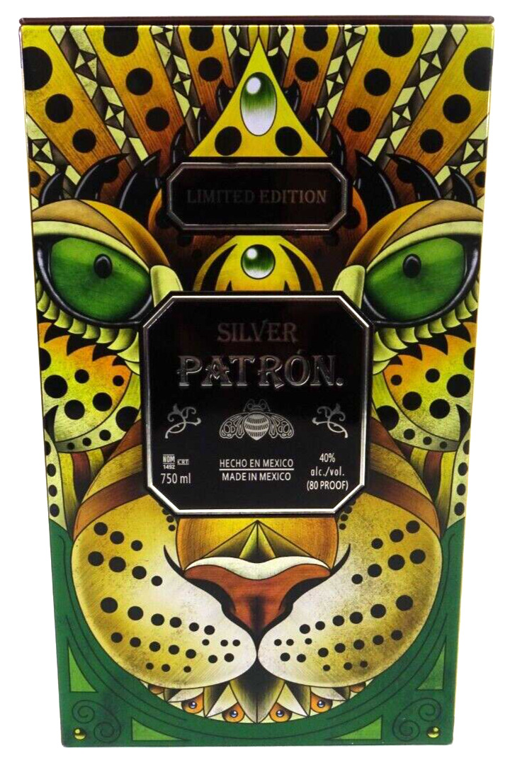 Patron Silver Limited Edition Collectable Tin Peacock and Leopard - EMPTY TIN