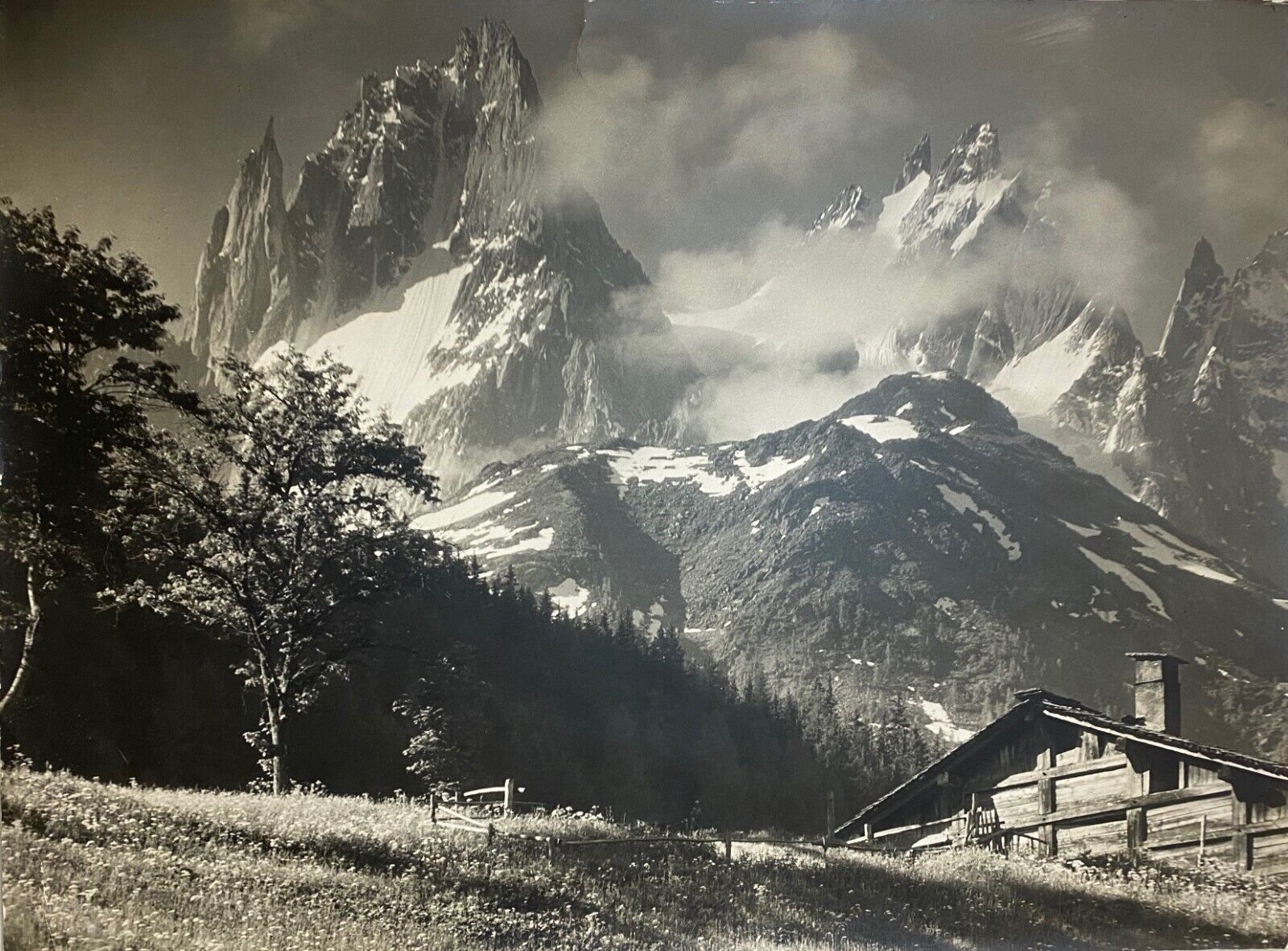 Pierre TAIRRAZ, mountain chalet Chamonix-Mont-Blanc silver print c. 1950