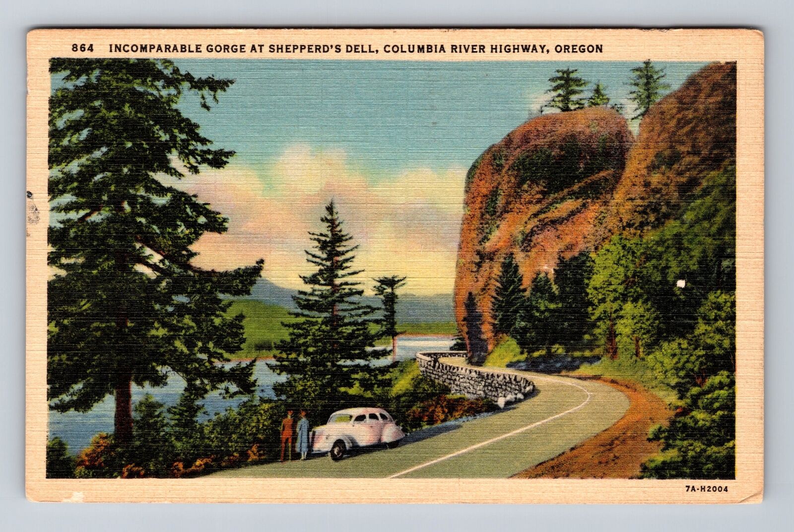 OR-Oregon, Incomparable Gorge At Shepperd's Dell, Vintage c1938 Postcard