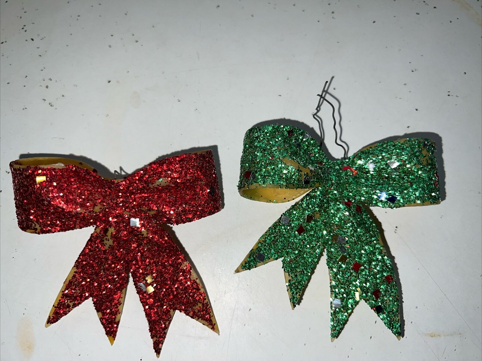 Vintage Handmade Bow Ornaments Set Of 2