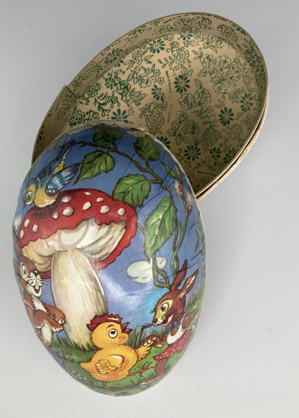 VTG German Democratic Republic Paper Mache Easter Egg Candy Container
