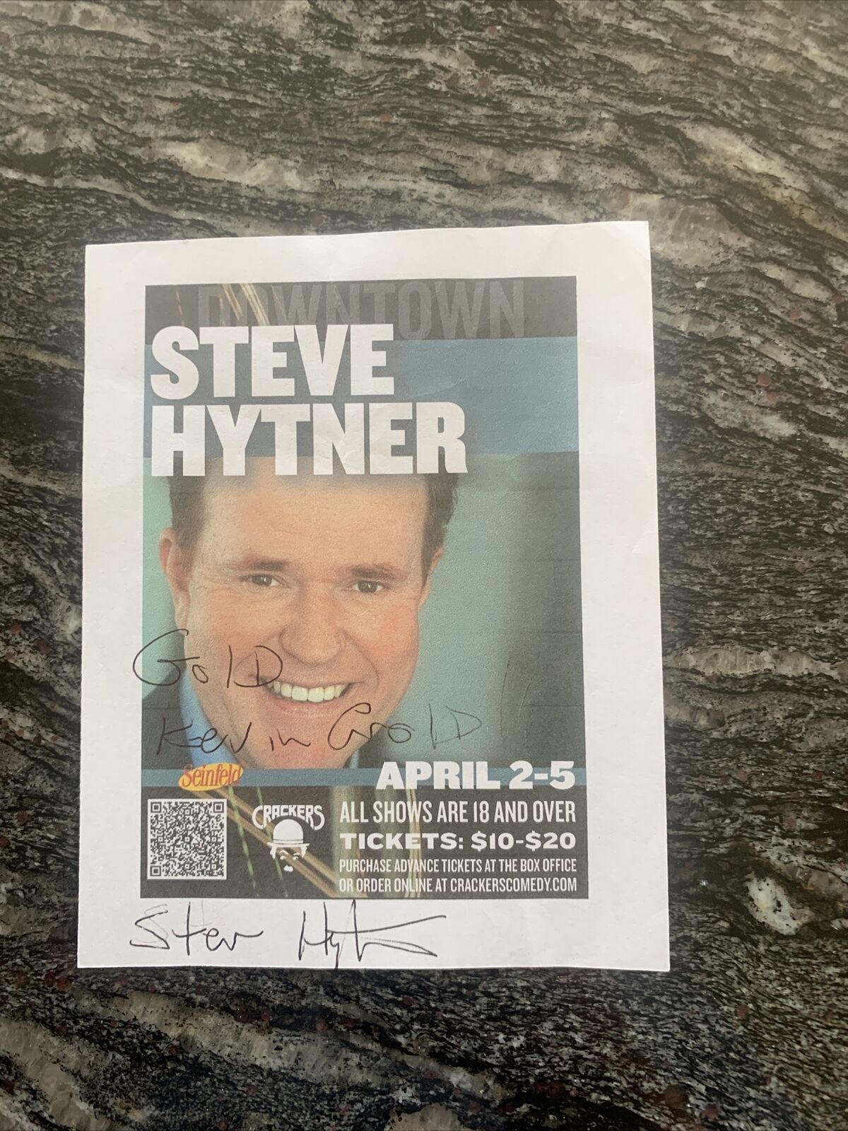 STEVE HYTNER As KENNY Hand Signed Autograph PHOTO- ACTOR - SEINFELD Inscribed