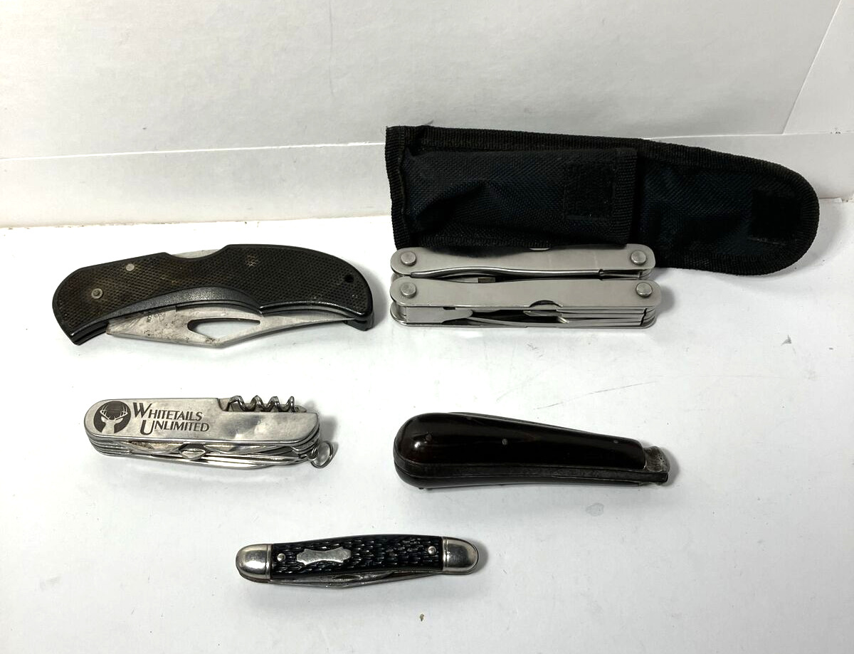 Pocketknives, Mixed Lot of 5 Colonial, Flying Falcon, Sheffield, China Stainless