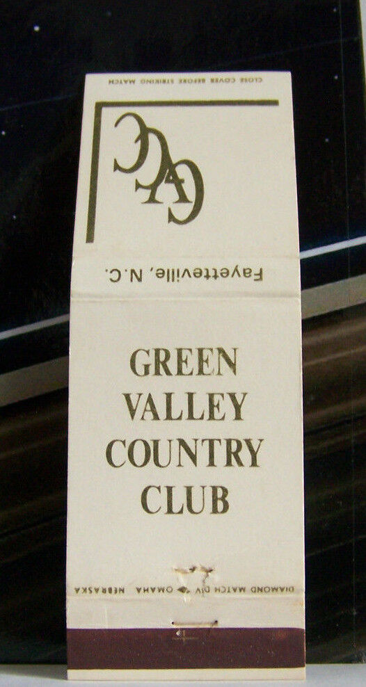 Rare Vintage Matchbook Cover K1 Fayetteville North Carolina Green Valley Golf