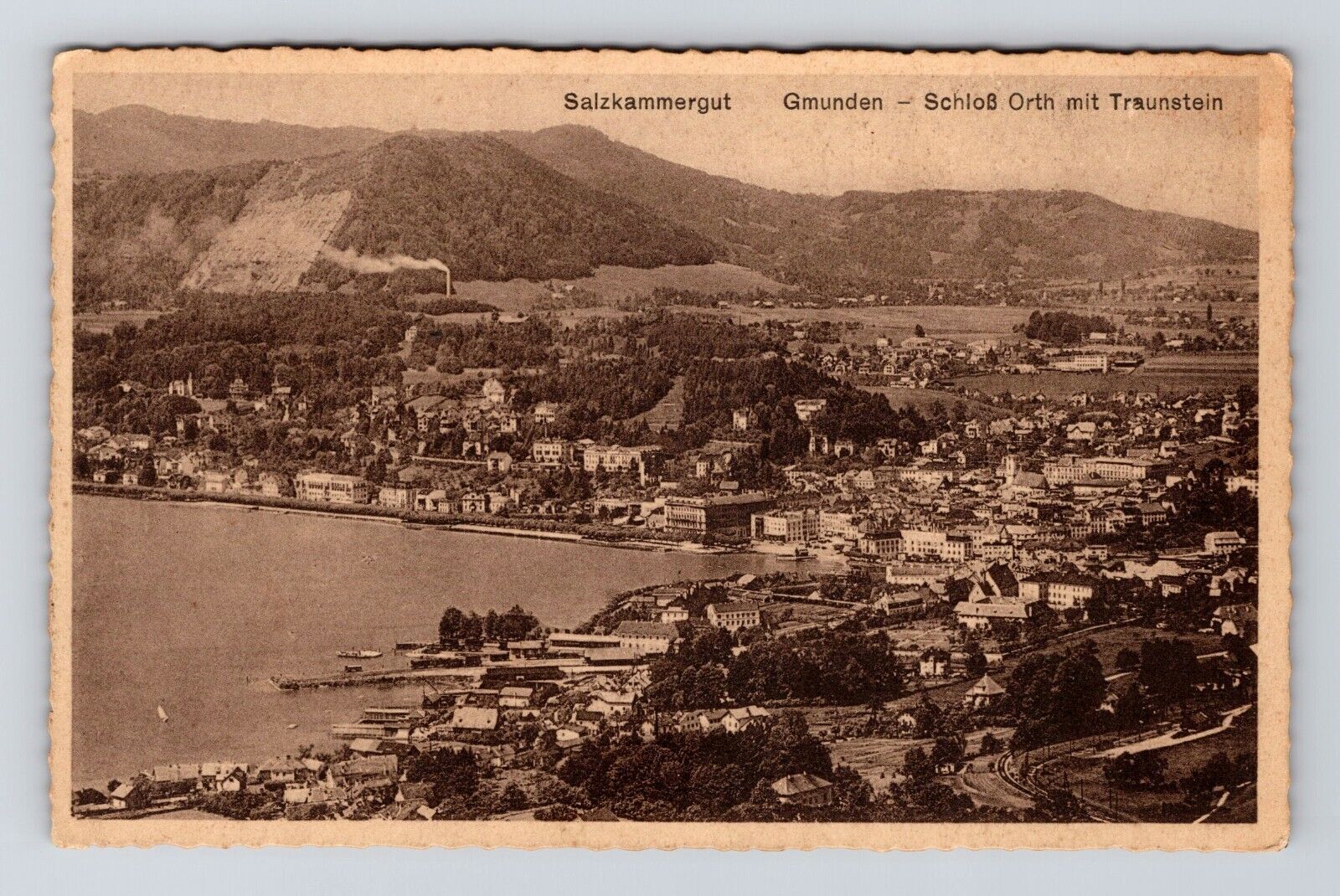 ANTIQUE Old Postcard RPPC ORTH CASTLE GMUNDEN TRAUNSTEIN GERMANY 1910-20
