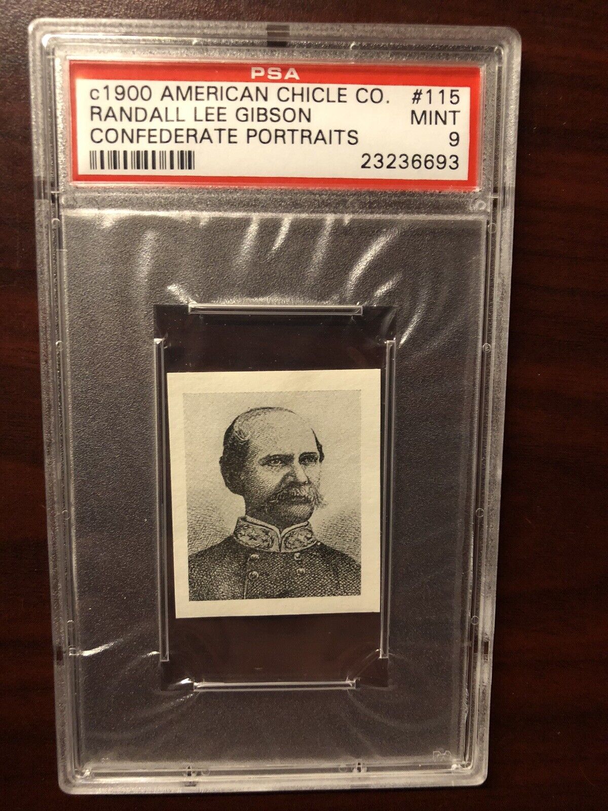 1900 AMERICAN CHICLE CONFEDERATE #115 RANDALL LEE GIBSON PSA 9 MINT CSA LOW POP1