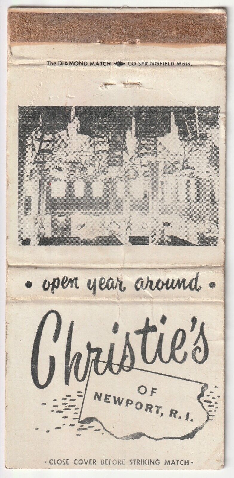 Vintage Christie\'s Restaurant Newport Rhode Island  Advertising Matchbook Cover