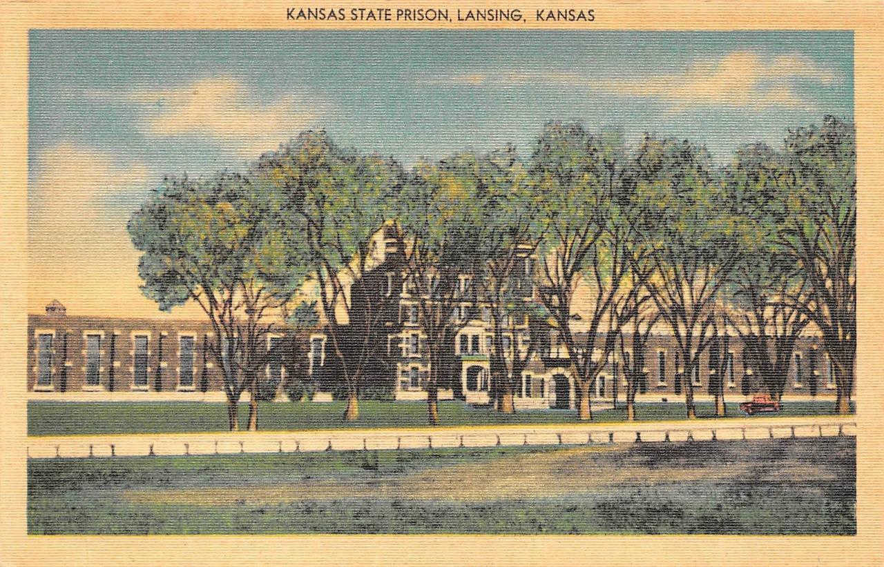 LANSING, KS Kansas     KANSAS STATE PRISON      c1940\'s Linen Postcard