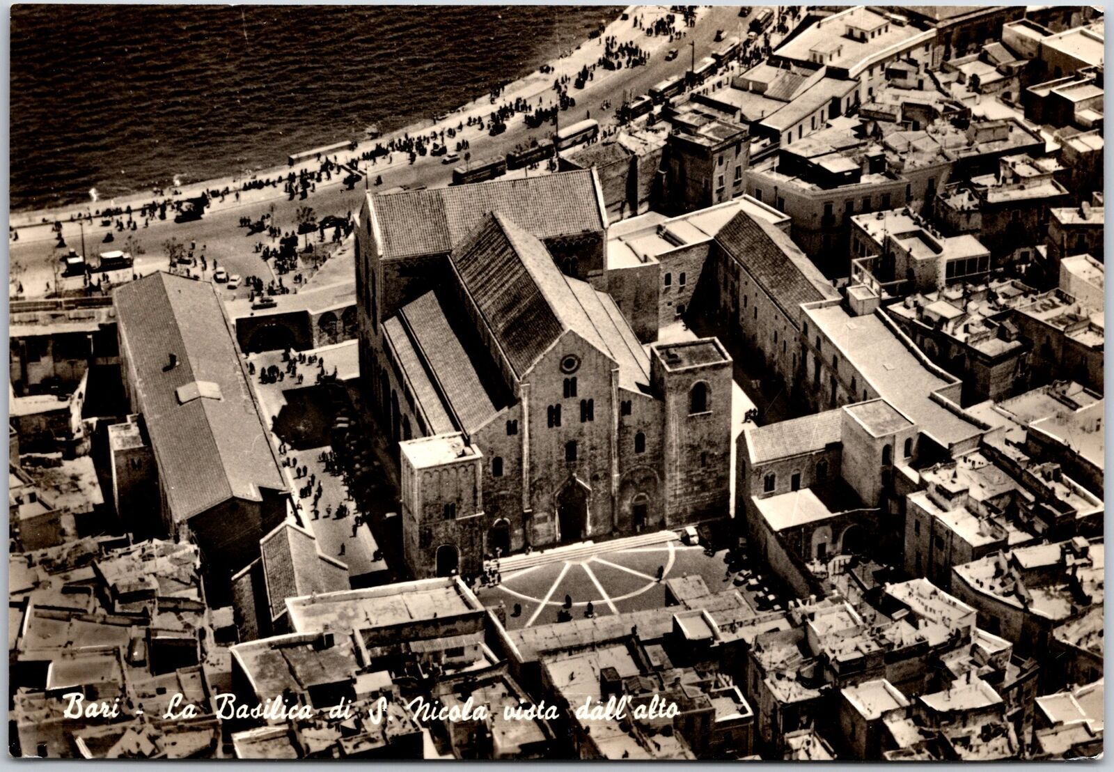 Bari ~ St. Nicholas\' Basilica From Above Italy Real Photo RPPC Postcard
