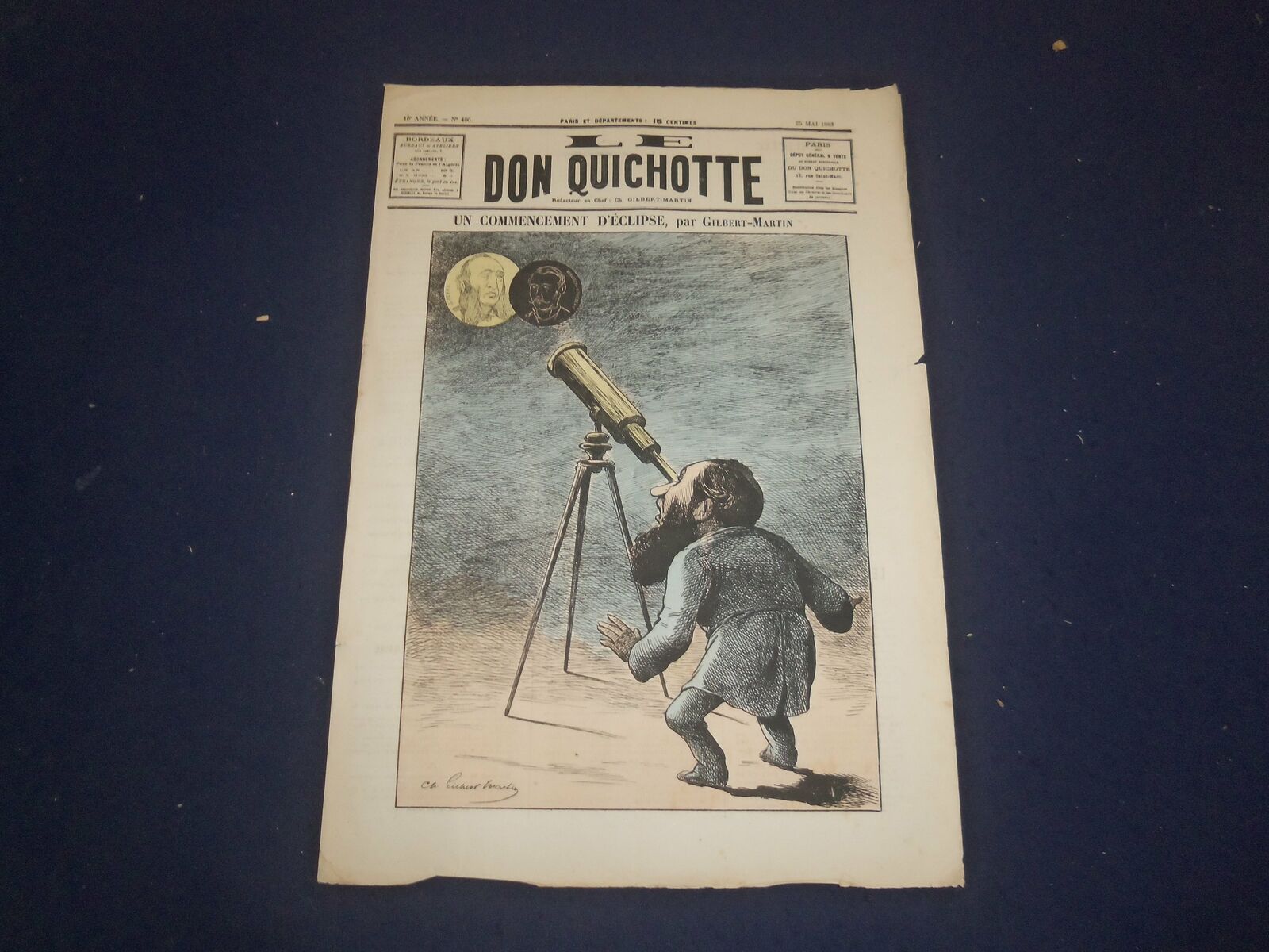 1883 MAY 25 LE DON QUICHOTTE NEWSPAPER - UN COMMENCEMENT - FRENCH - FR 3365