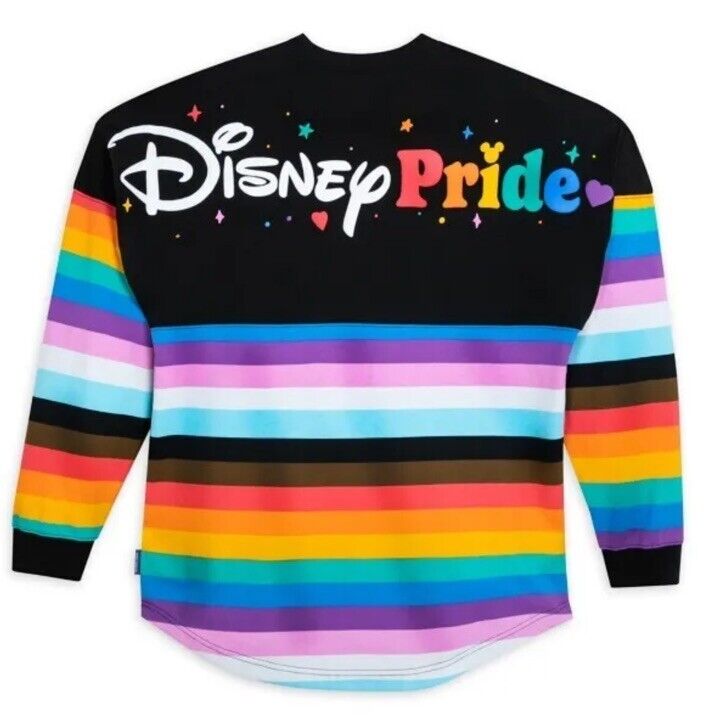 Disney Spirit Jersey Adult Pride Cast Member Mickey Mouse Black Rainbow NWT
