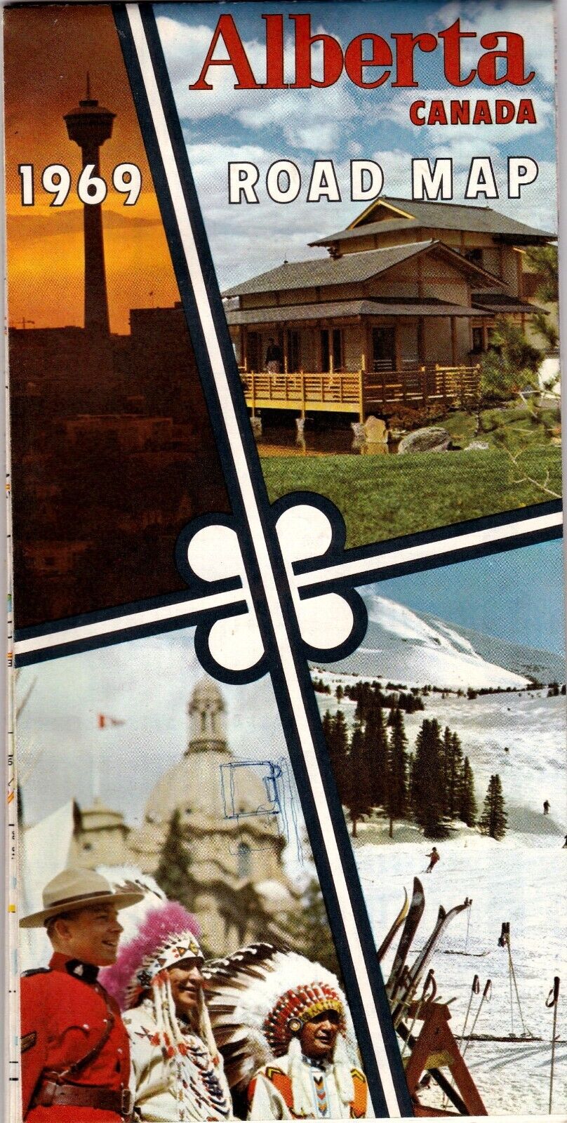 1969 Alberta Official Highway Map wdc1