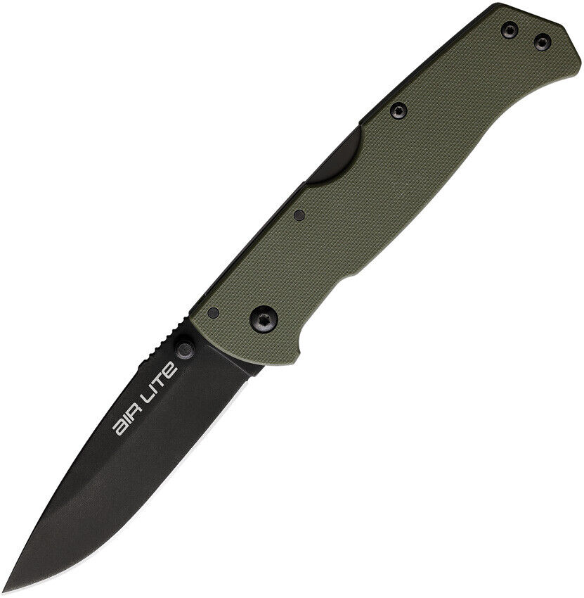 Cold Steel Air Lite Pocket Knife Lockback OD Green G10 Folding AUS-10A 26WDODBK