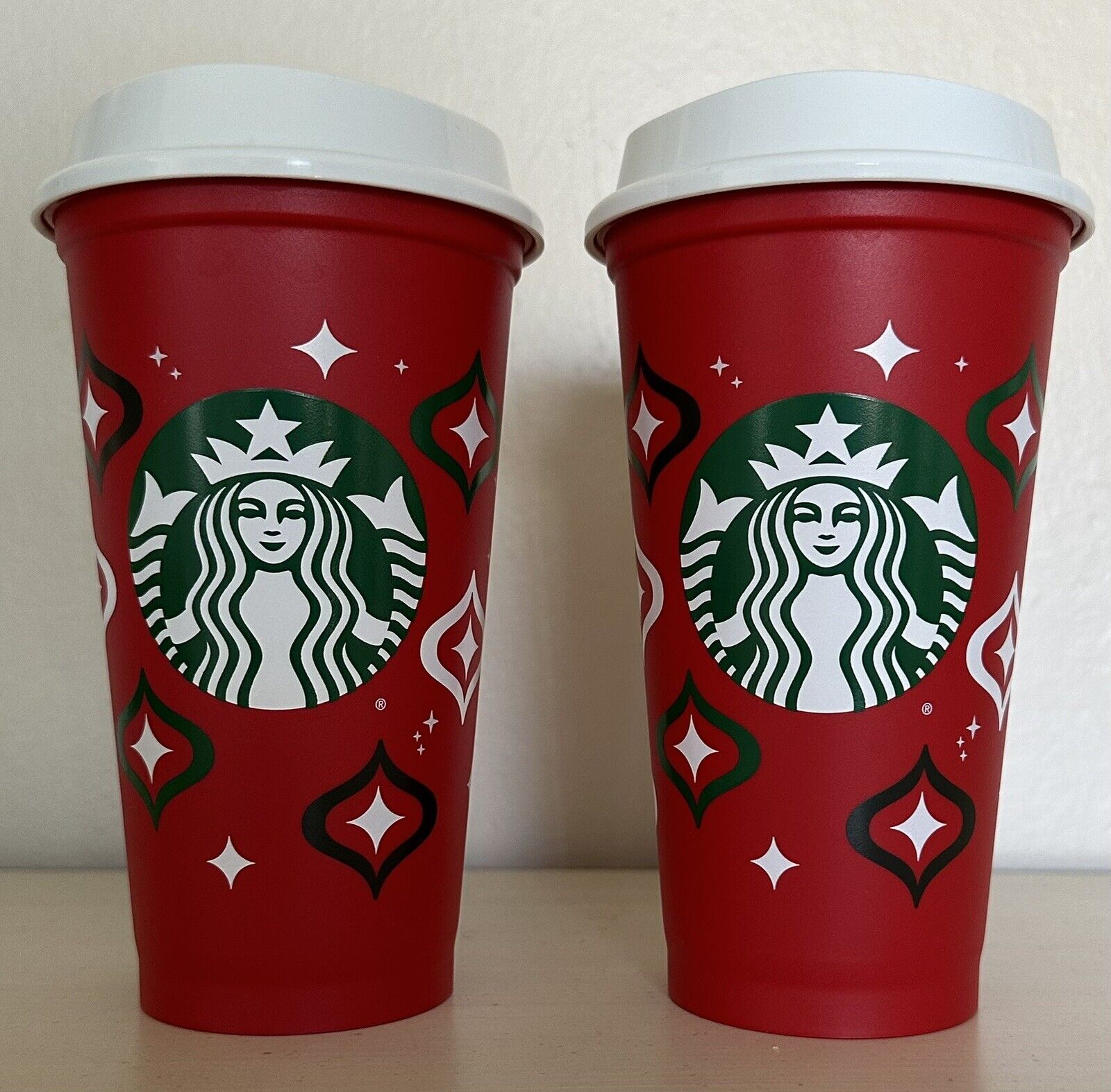 2023 LOT 2 NEW Starbucks Holiday Christmas Red Tumbler Cup Day Reusable Hot 16oz