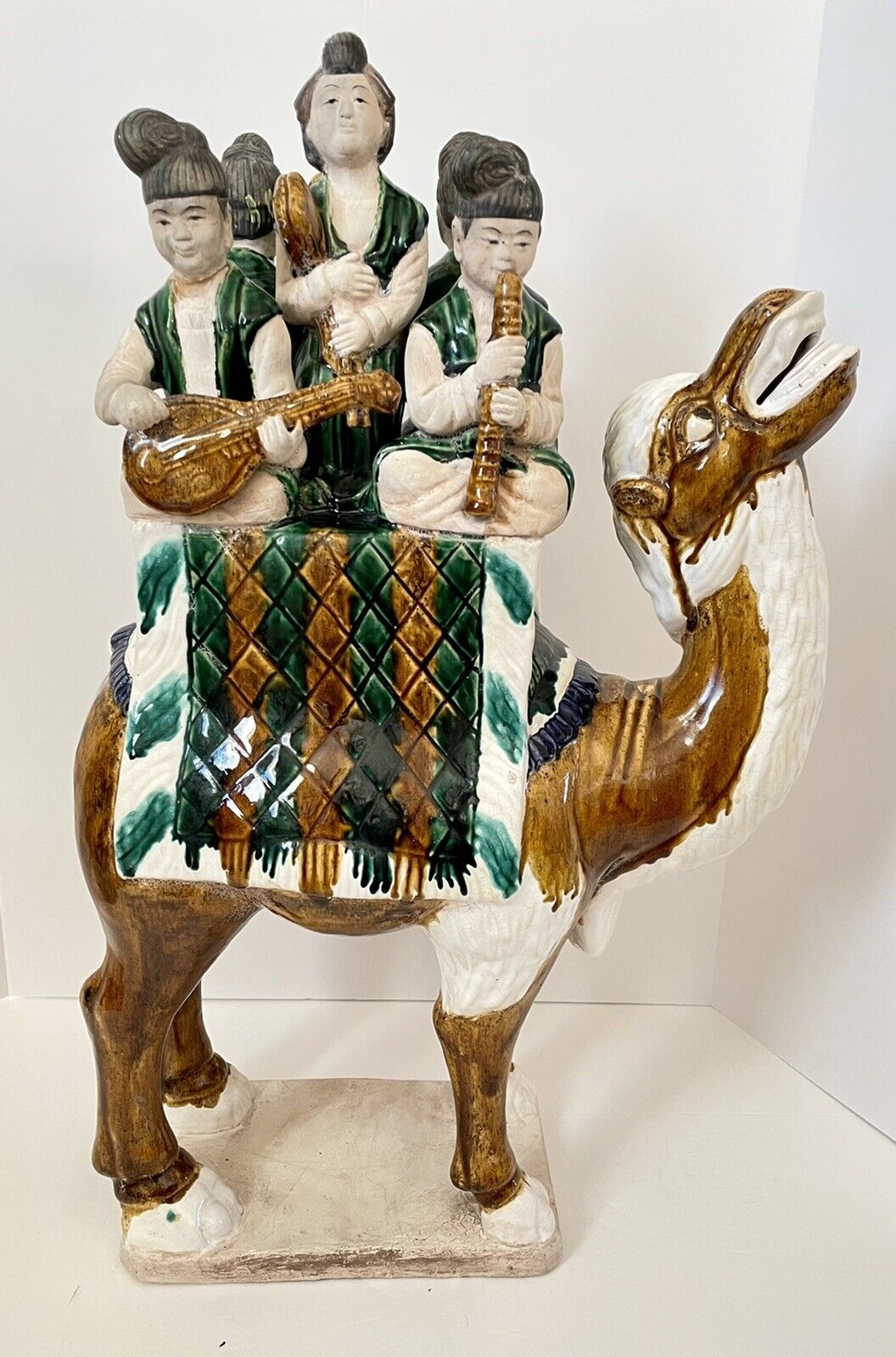 Vintage Sancai Camel With Musicians in the Style of the Tang Dynasty. 24”