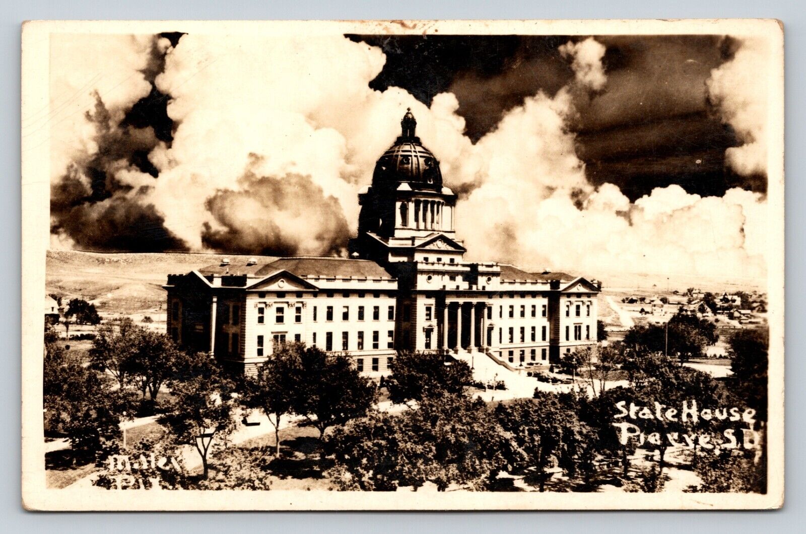 c1940s RPPC State House PIERRE South Dakota SD VINTAGE Real Photo Postcard EKC