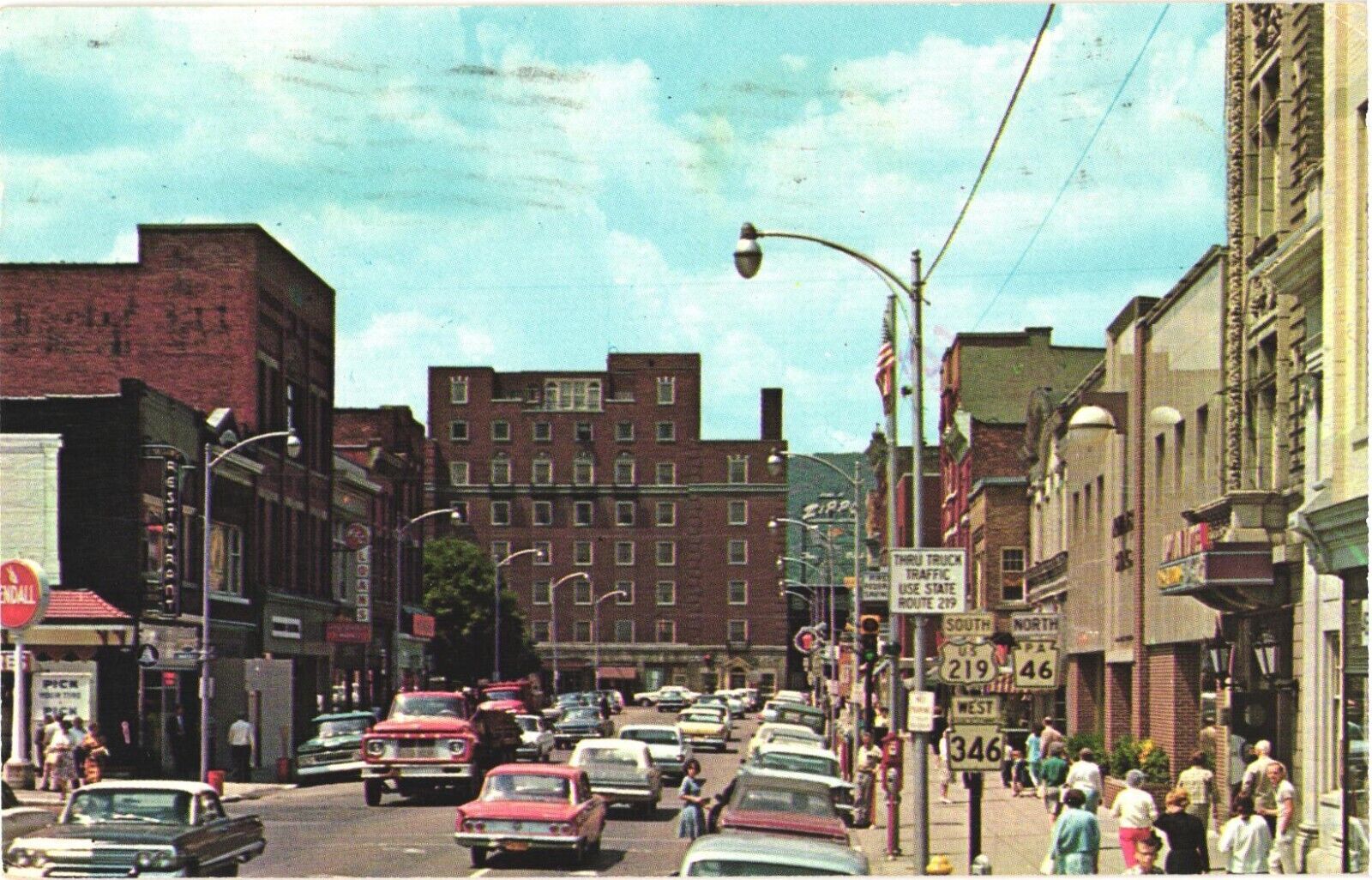 Main Street And The University of Pittsburgh, Bradford, Pennsylvania Postcard