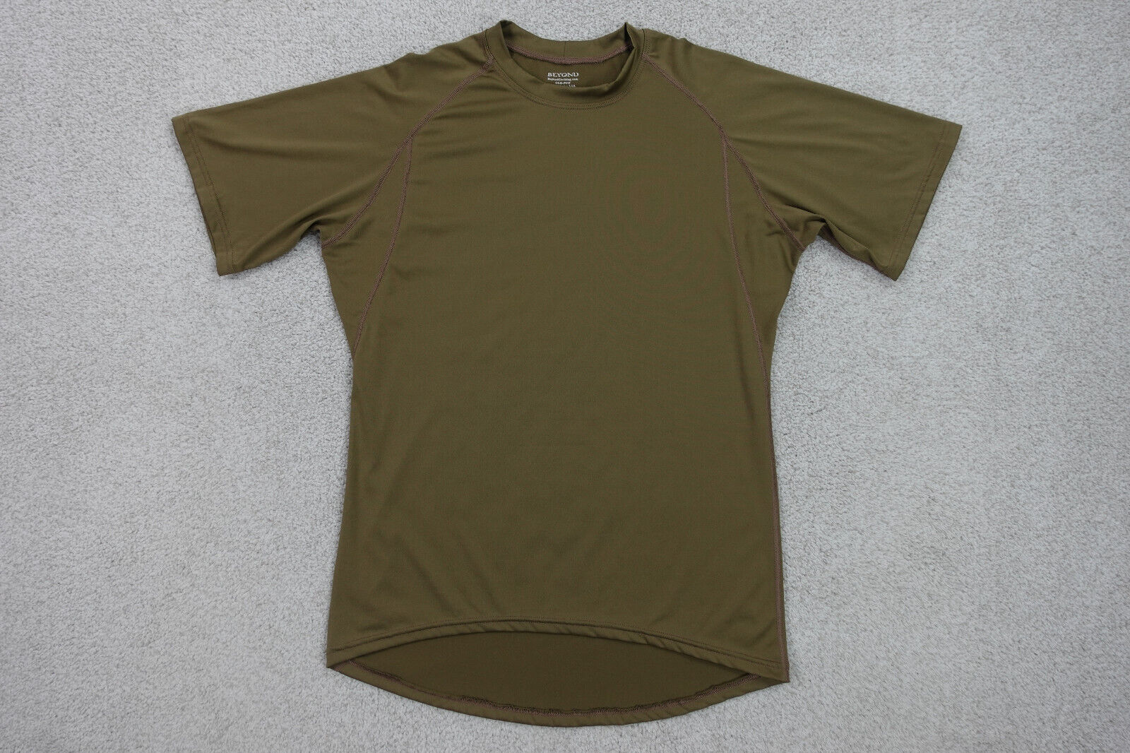 Beyond Clothing Shirt Mens Large Brown CLS-PCU L1A Silk Line Short Sleeve Coyote