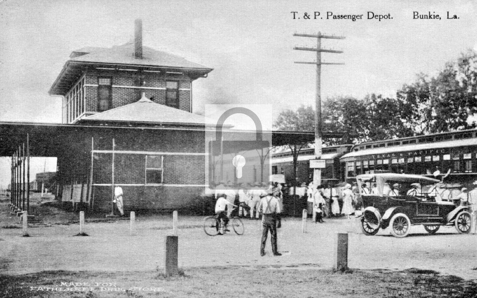Railroad Train Station Depot Bunkie Louisiana LA Reprint Postcard