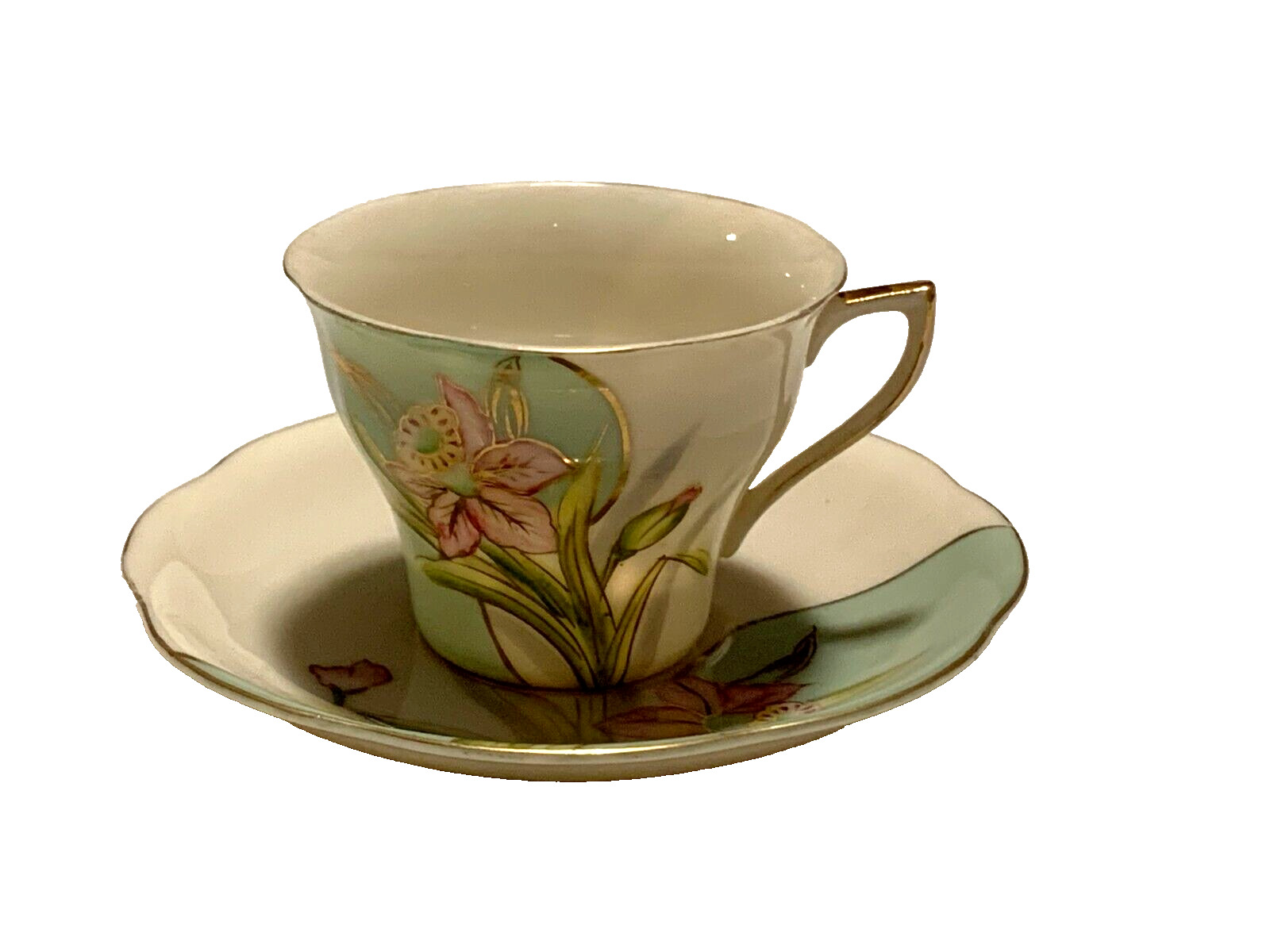 Vintage Ucagco China Tea Cup and Saucer OCCUPIED JAPAN Hand Painted