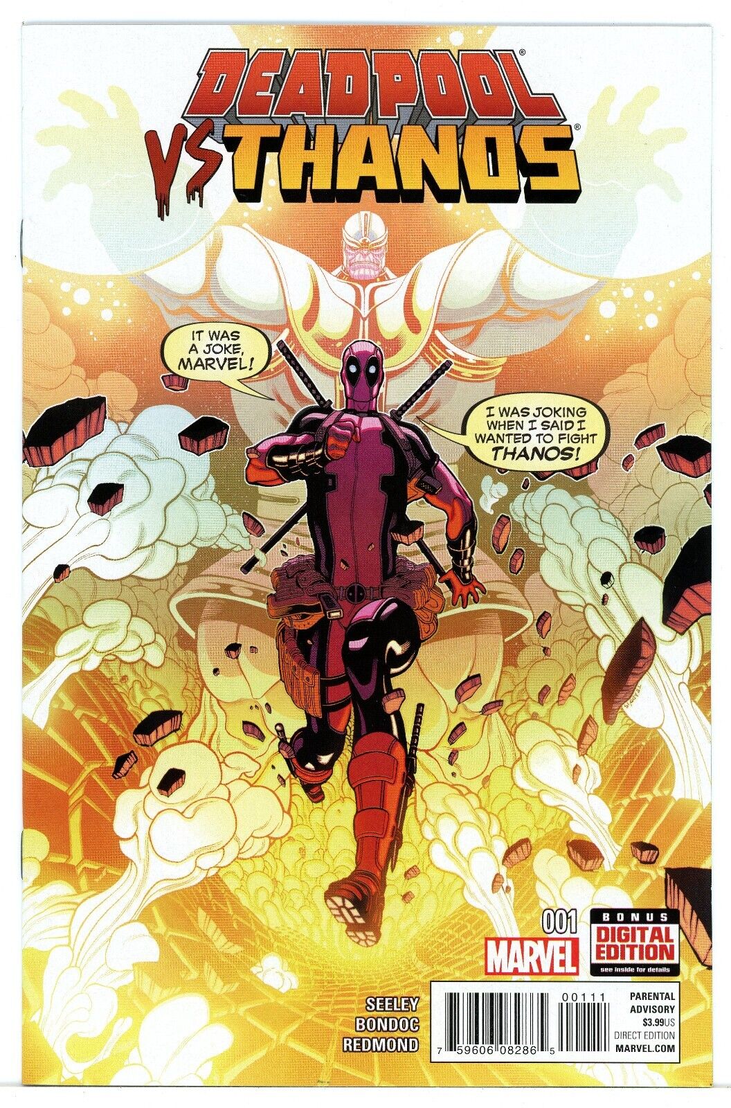 Deadpool Vs Thanos Comic Book 2015 Part one from Her to Eternity Marvel Comics
