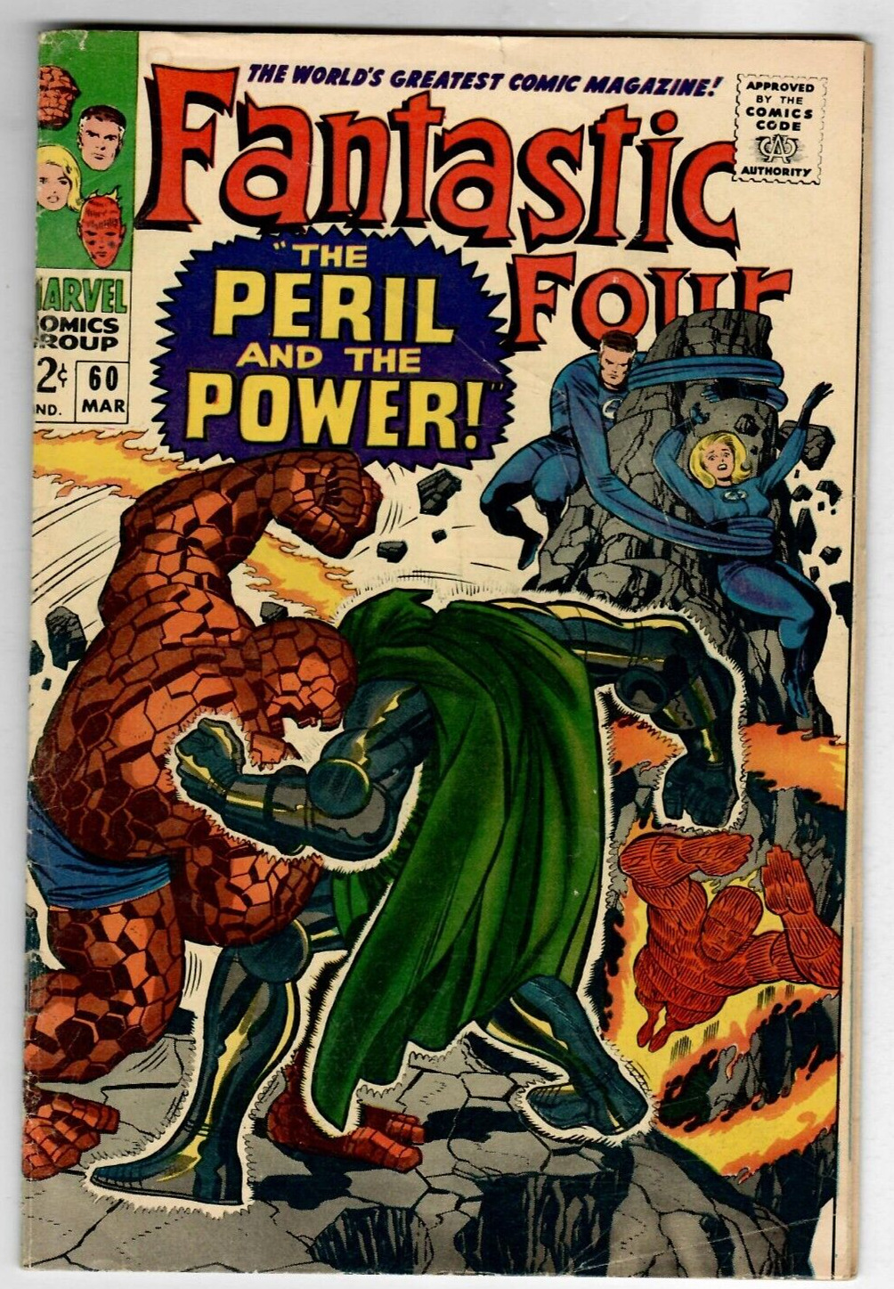 Fantastic Four # 60 (5.0 ) Marvel 3/1967 Dr. Doom Silver Surfer Inhumans App.12c