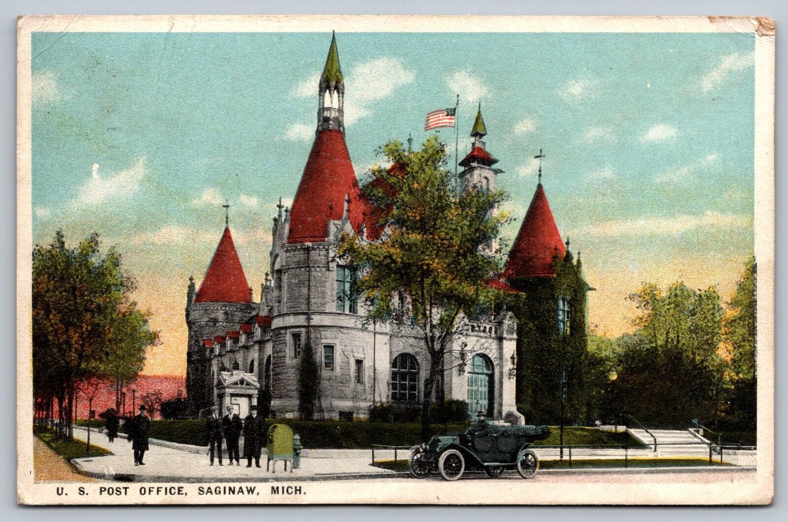 Saginaw MI-Michigan, City Hall, Antique Vintage Postcard