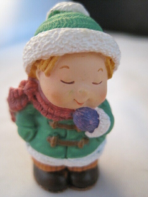 Vintage Hallmark Keepsake 1995 Merry Miniatures Bashful Mistletoe Boy Figurine 