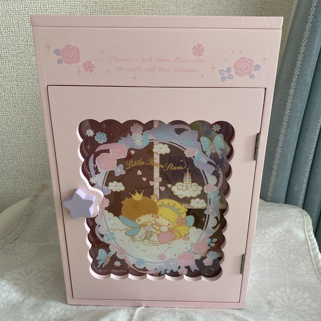 Sanrio Little Twin Stars Accessory Chest case box Wooden Chest Pink Retro