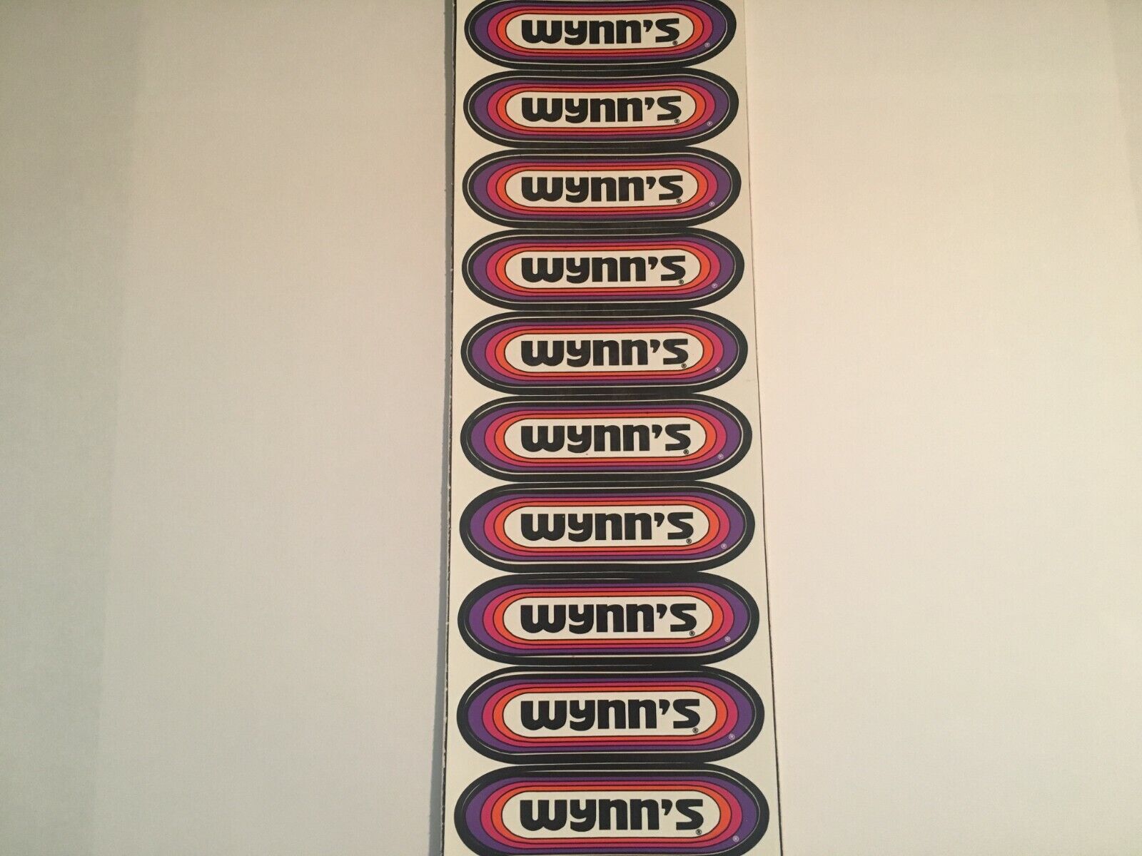 1969 WYNN'S OIL ADDITIVE VINTAGE 10 COUNT SHEET  MINI RACING STICKERS DECALS NOS