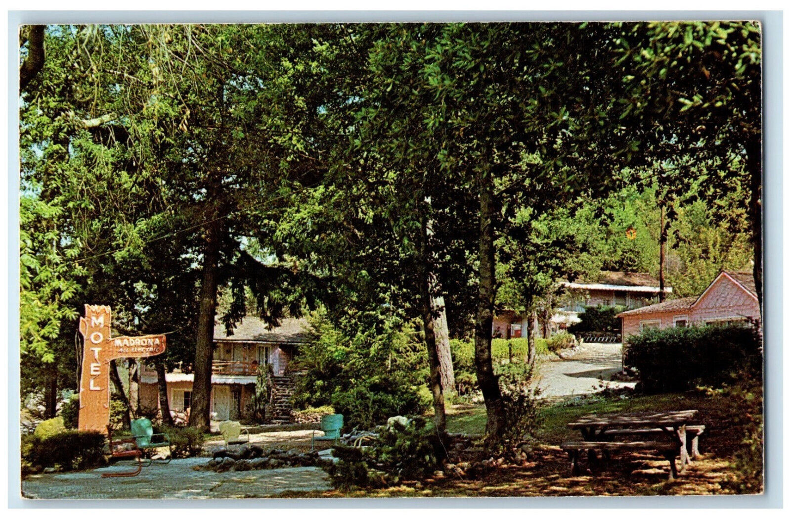 Entrance To Madrona Motel House Phillipsville California CA Vintage Postcard