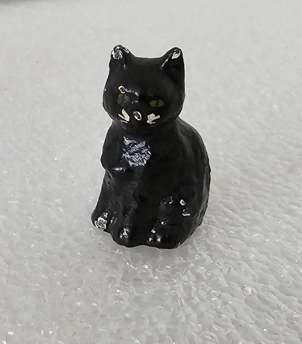 Vintage 1950s Wilton Products PA Cast Iron Black Cat Kitten Painted Minifigure 