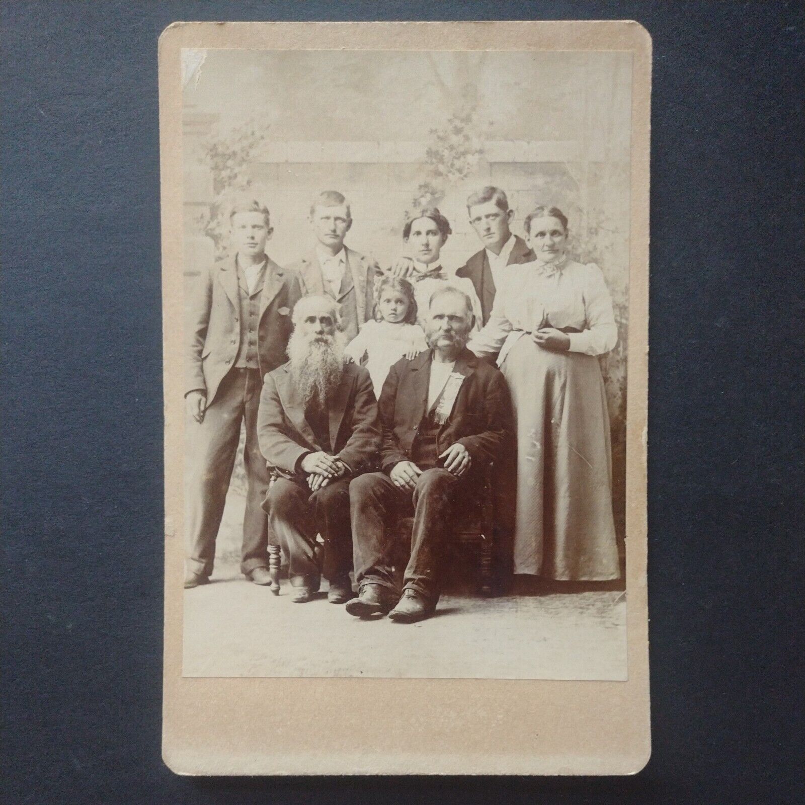 Photograph Cabinet Card Antique Three Generations Family Photo 1890s