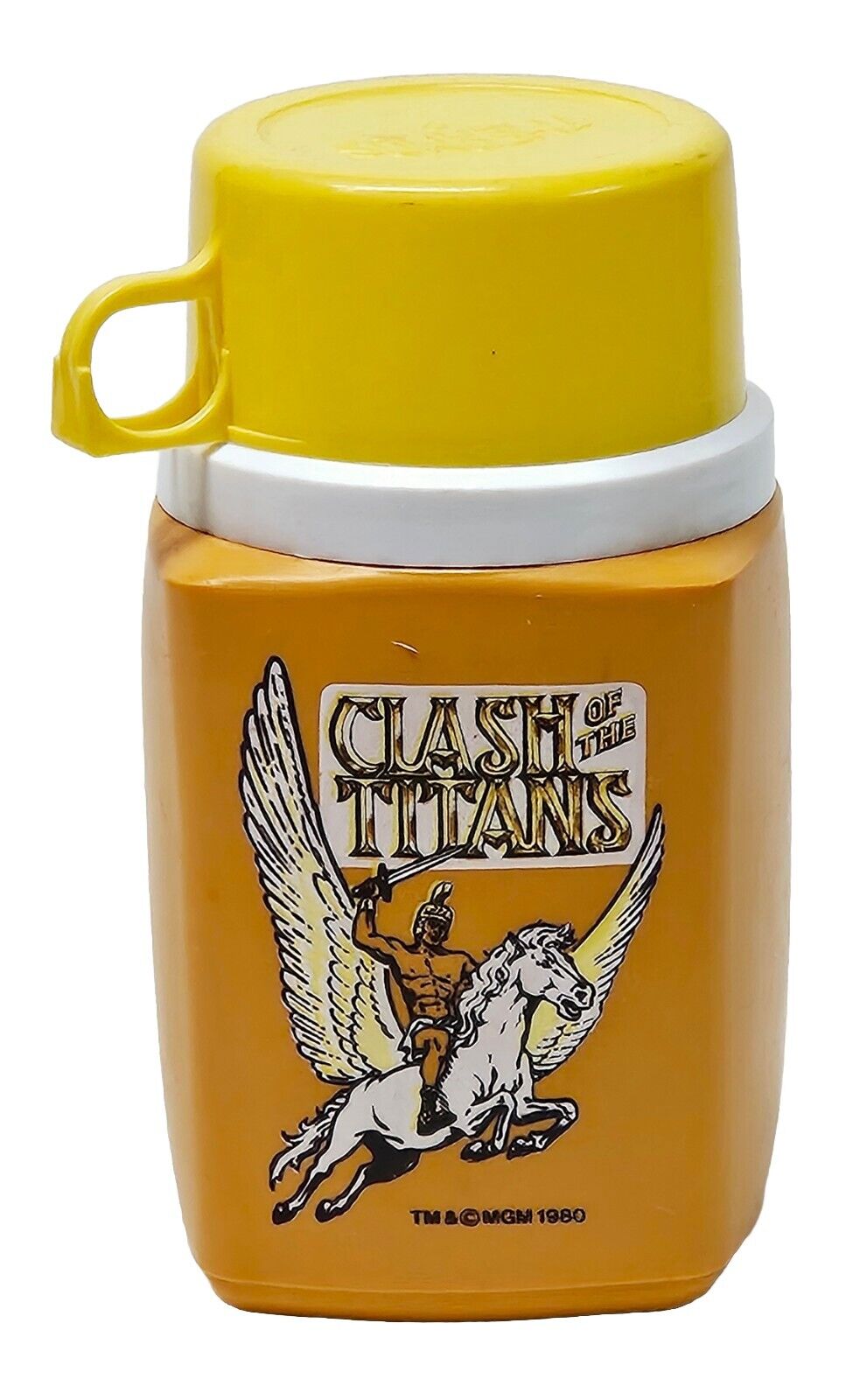 1980 CLASH OF THE TITANS Vintage Lunch Box THERMOS 8 oz KING-SEELEY Pegasus
