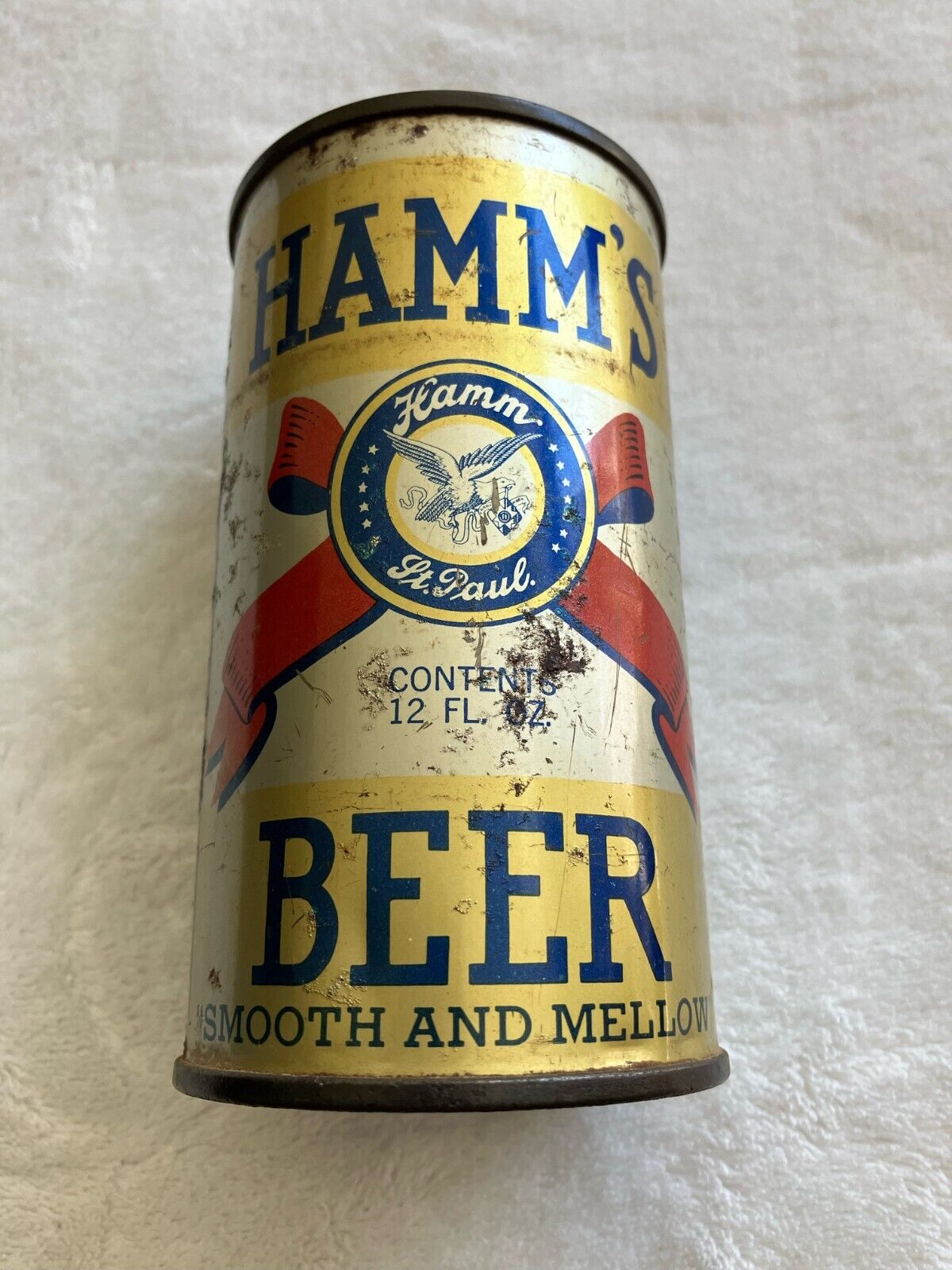 12oz HAMM\'S BEER (OI & IRTP) Flat Top Beer Can Theo Hamm St. Paul Minn.
