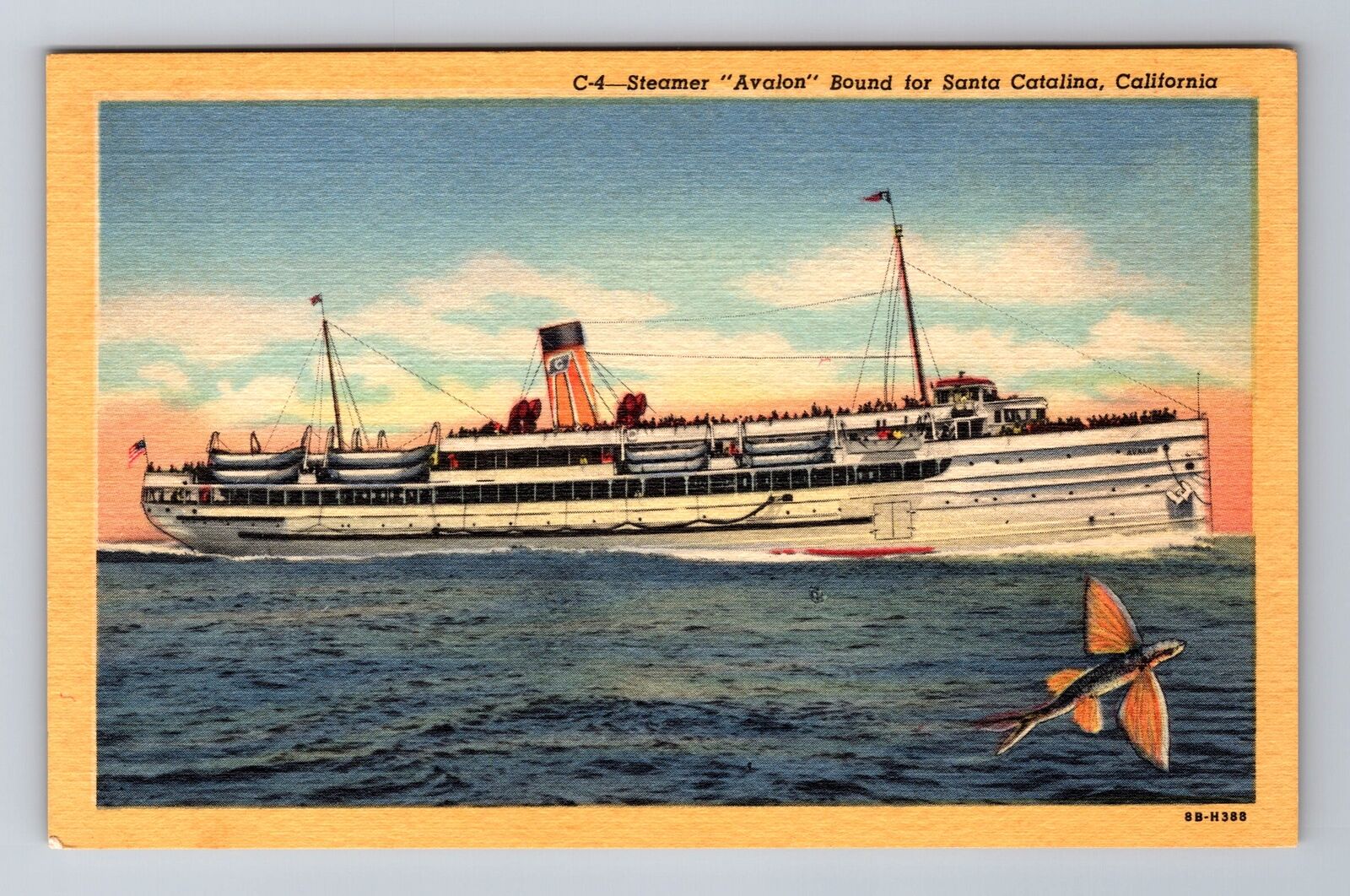 Santa Catalina CA-California, Steamer Avalon Bound, Antique, Vintage Postcard