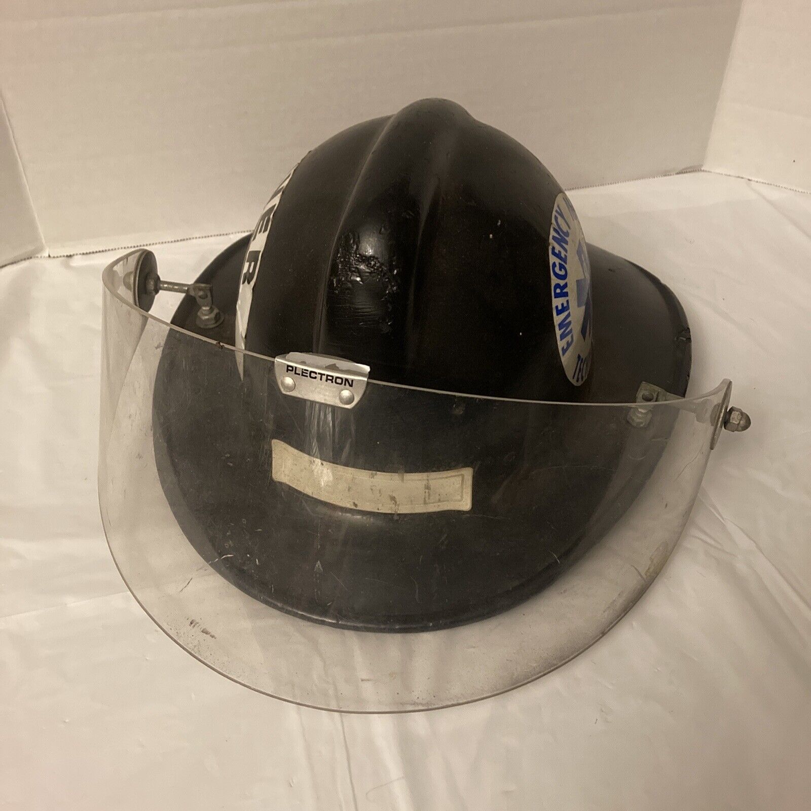Vintage Cairns EMT Driver Helmet Flip Down Visor Emergency Medical Tech.