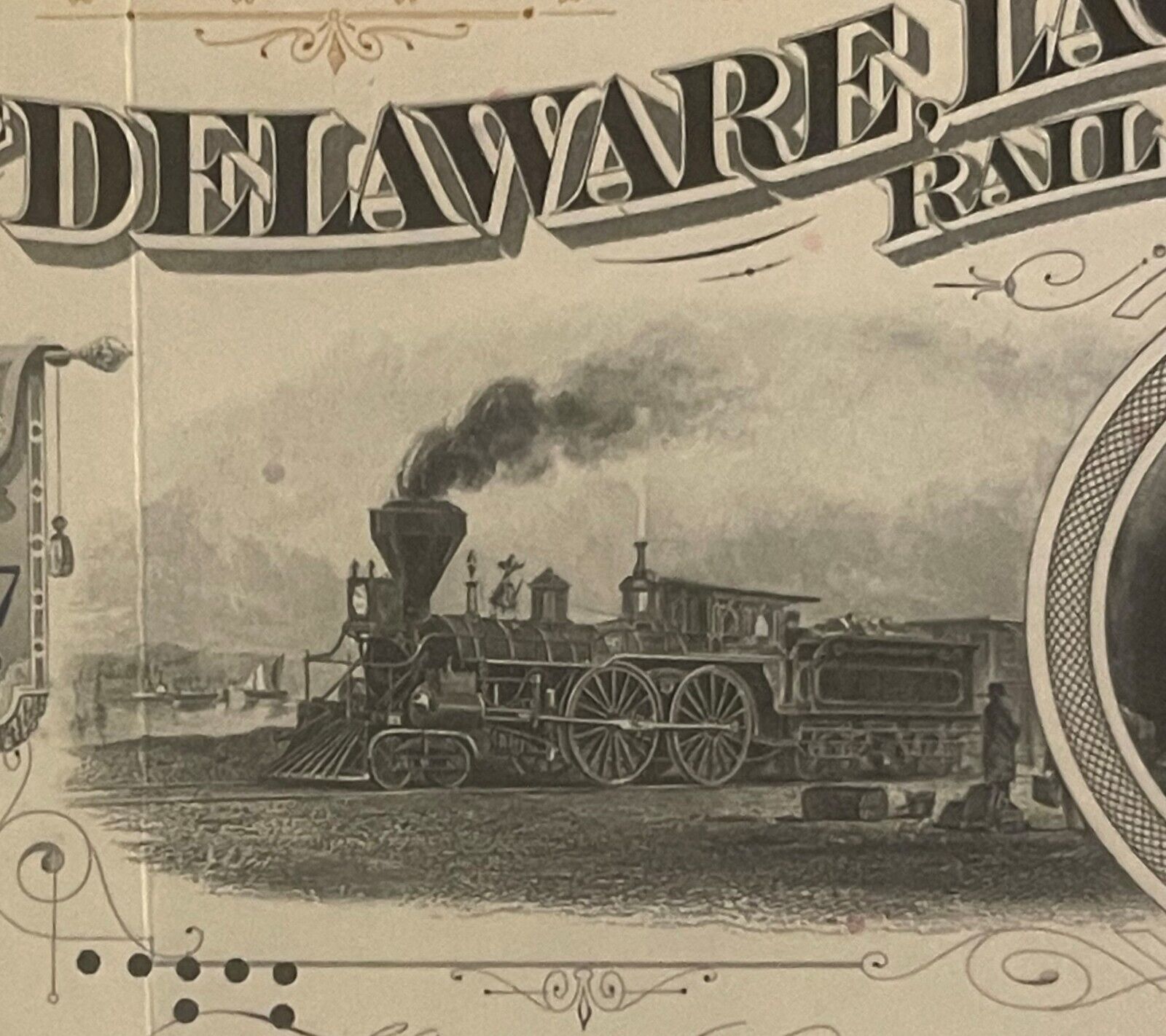 Vintage 1950s Delaware Lackawanna and Western Railroad Stock Certificate