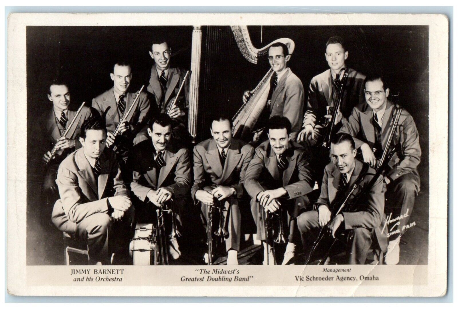 c1940's The Midwest Greatest Doubling Band Orchestra RPPC Photo Vintage Postcard