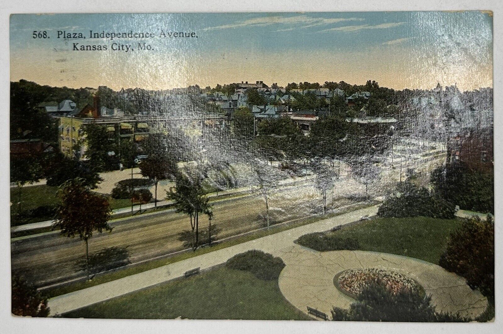Antique 1913 Plaza Independence Avenue Postcard Kansas City Missouri MO