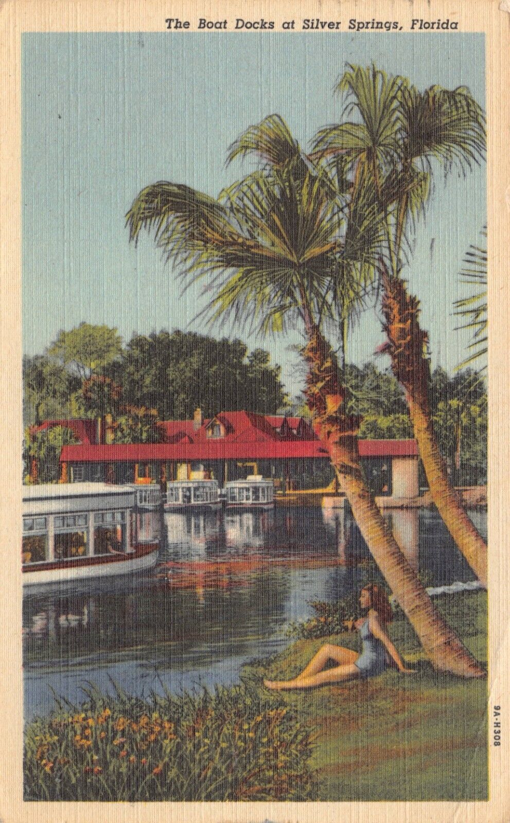 FL~FLORIDA~SILVER SPRINGS~THE BOAT DOCKS~MAILED 1950