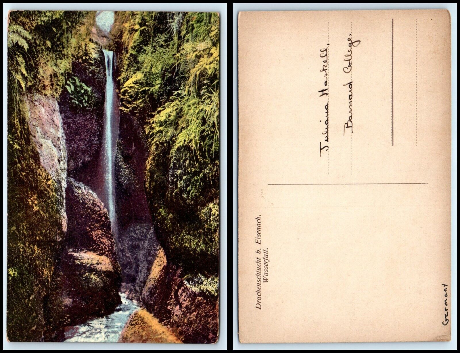 GERMANY Postcard - Druchenschlucht b Eisenach, Wasserfall GG32