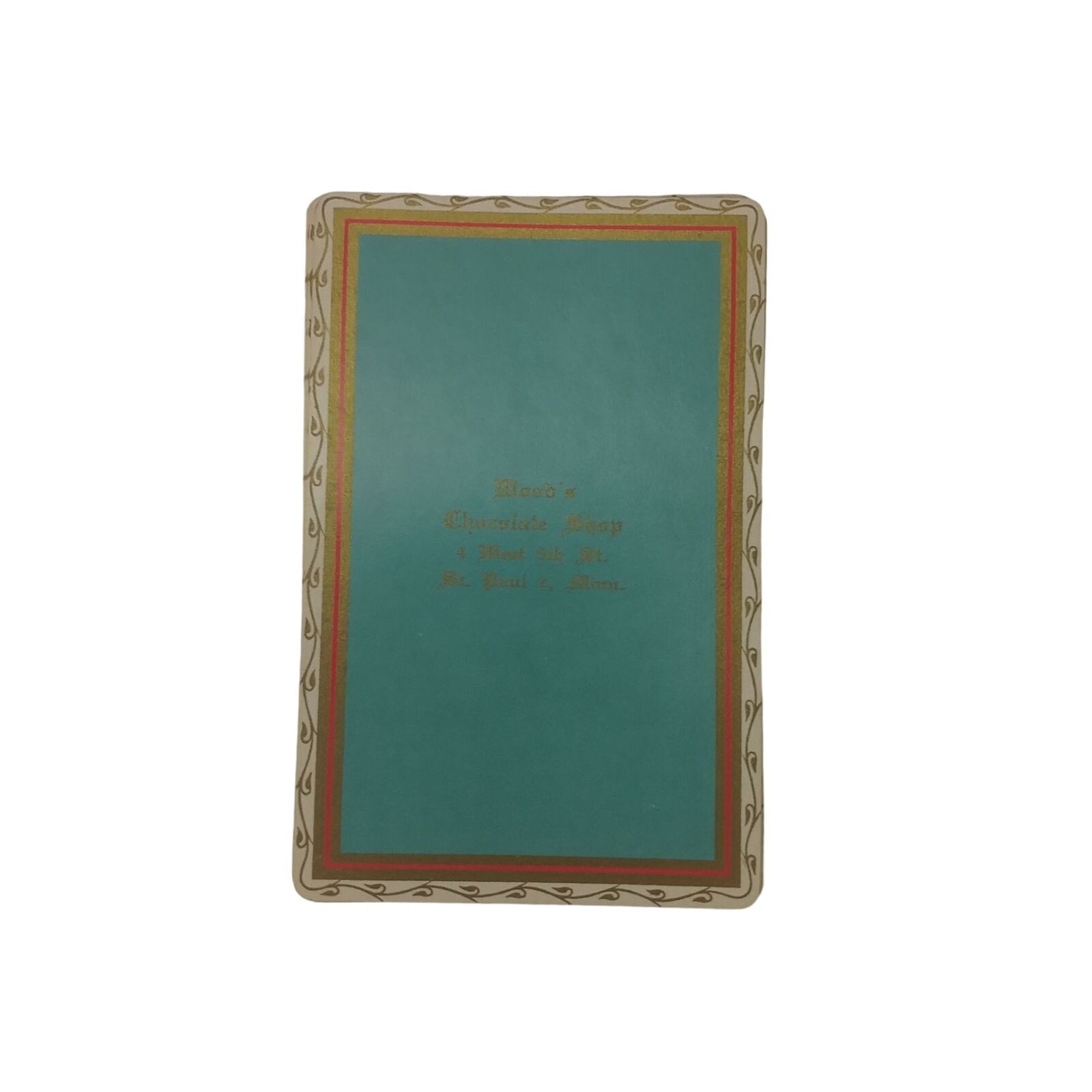 Brown & Bigelow Wood\'s Chocolate Shop Deck Of Playing Cards Vintage