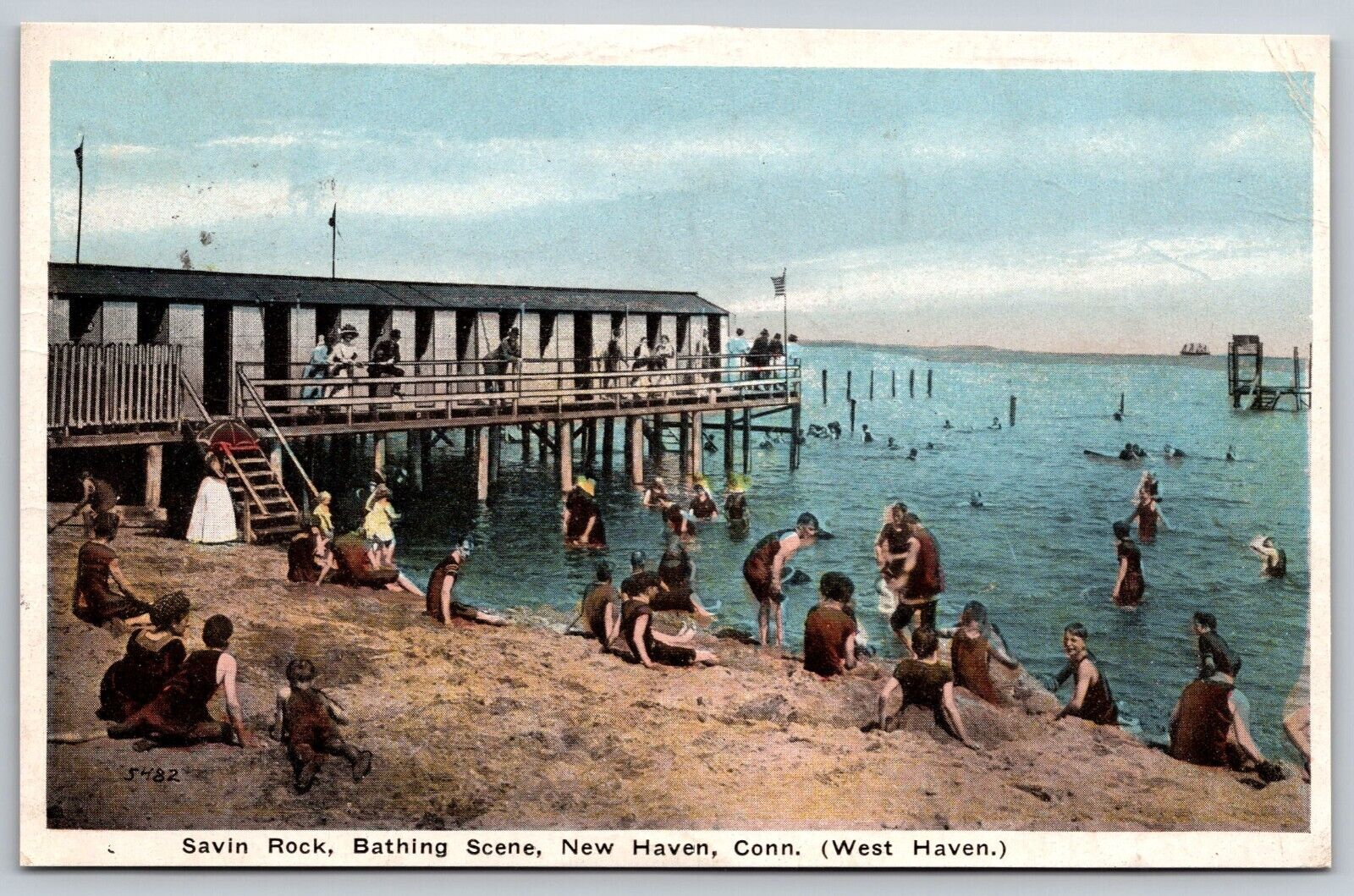 Postcard Savin Rock Bathing Scene New Haven Conn. *A264