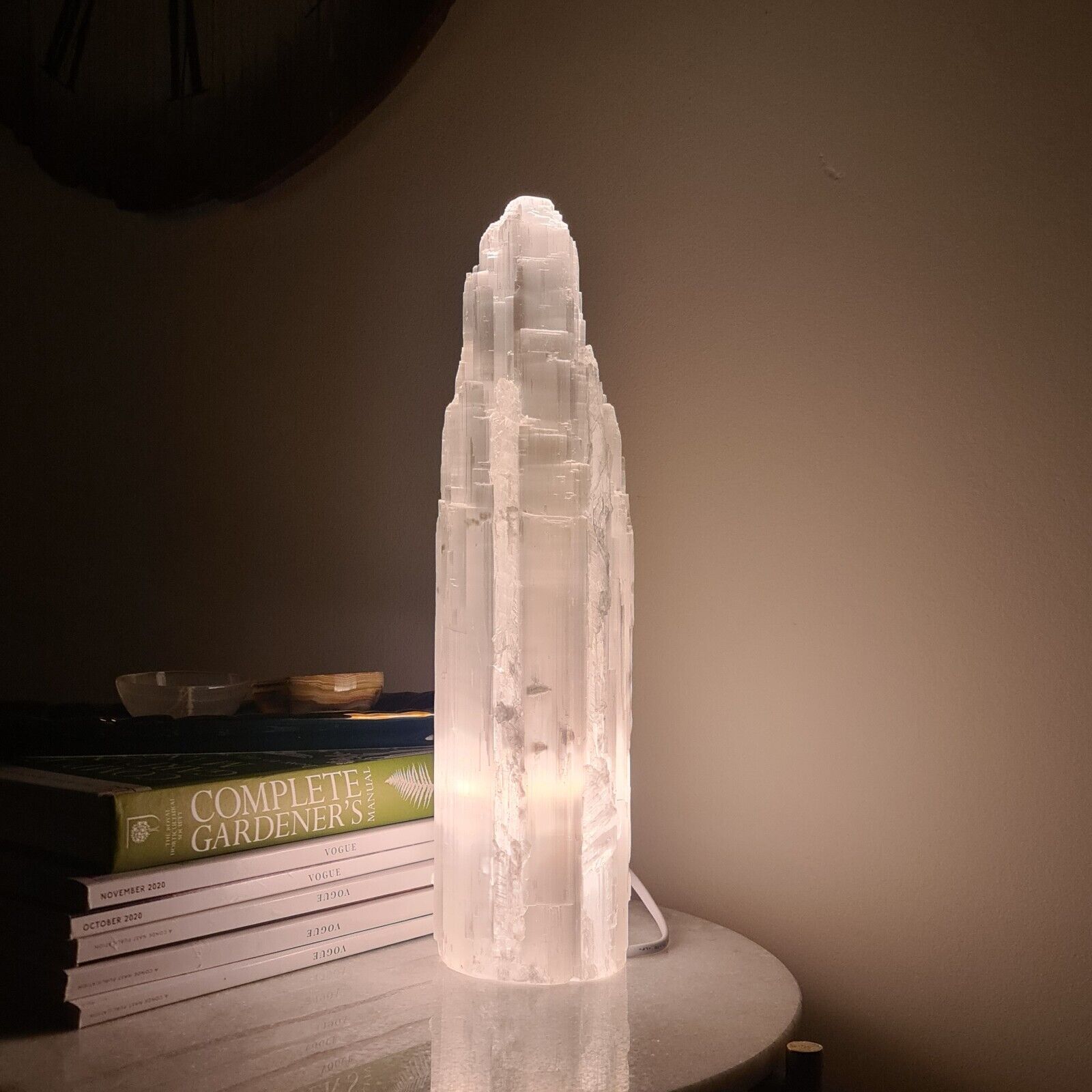 Selenite Crystal Lamp Cleansing Mountain Tower Lamp Great For Home Decoration UK