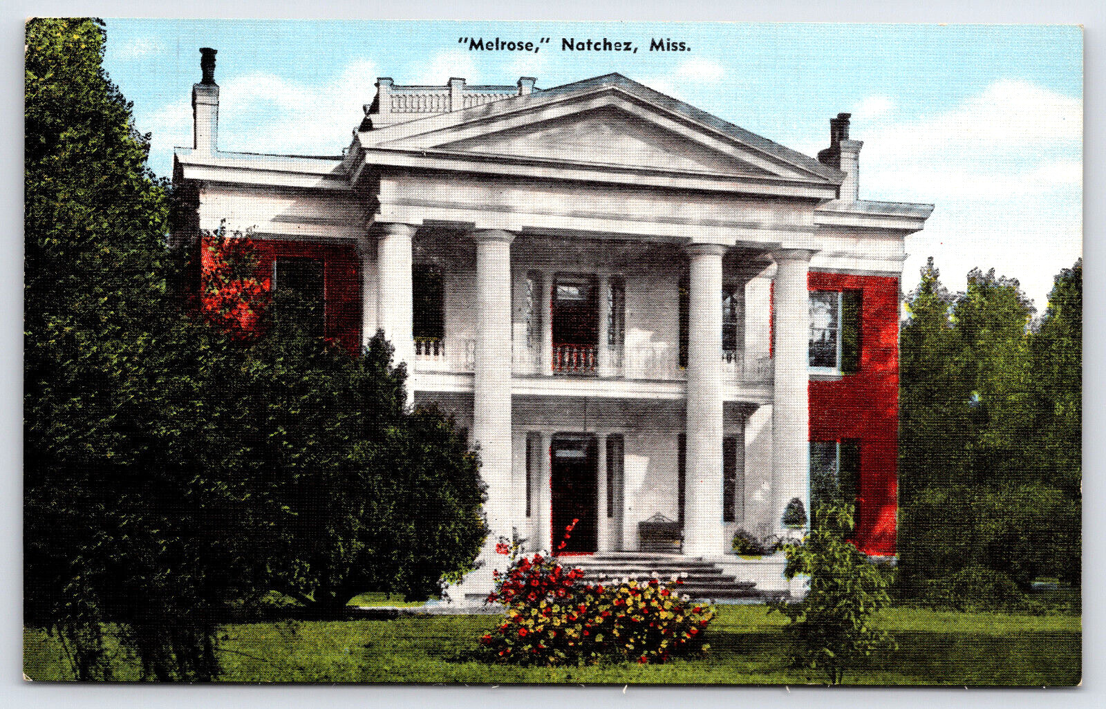 Original Old Vintage Antique Postcard Melrose House Mansion Building Natchez, MS