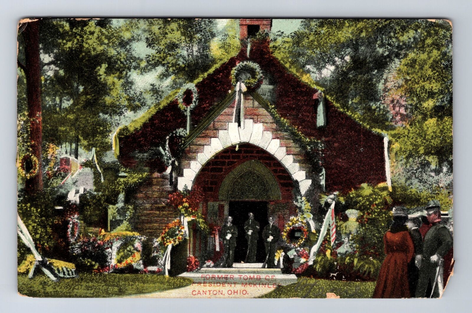 Canton OH-Ohio, Former Tomb Of President McKinley, Vintage c1908 Postcard