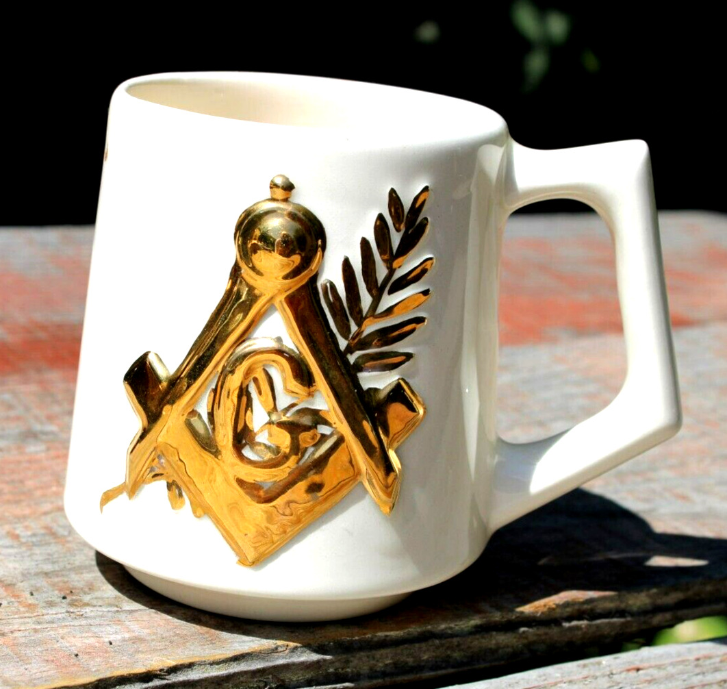 Vintage Masonic Mason Freemason Ceramic Coffee Cup Mug-1978-M2